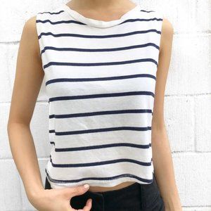 Zara Black and White Striped Sleeveless